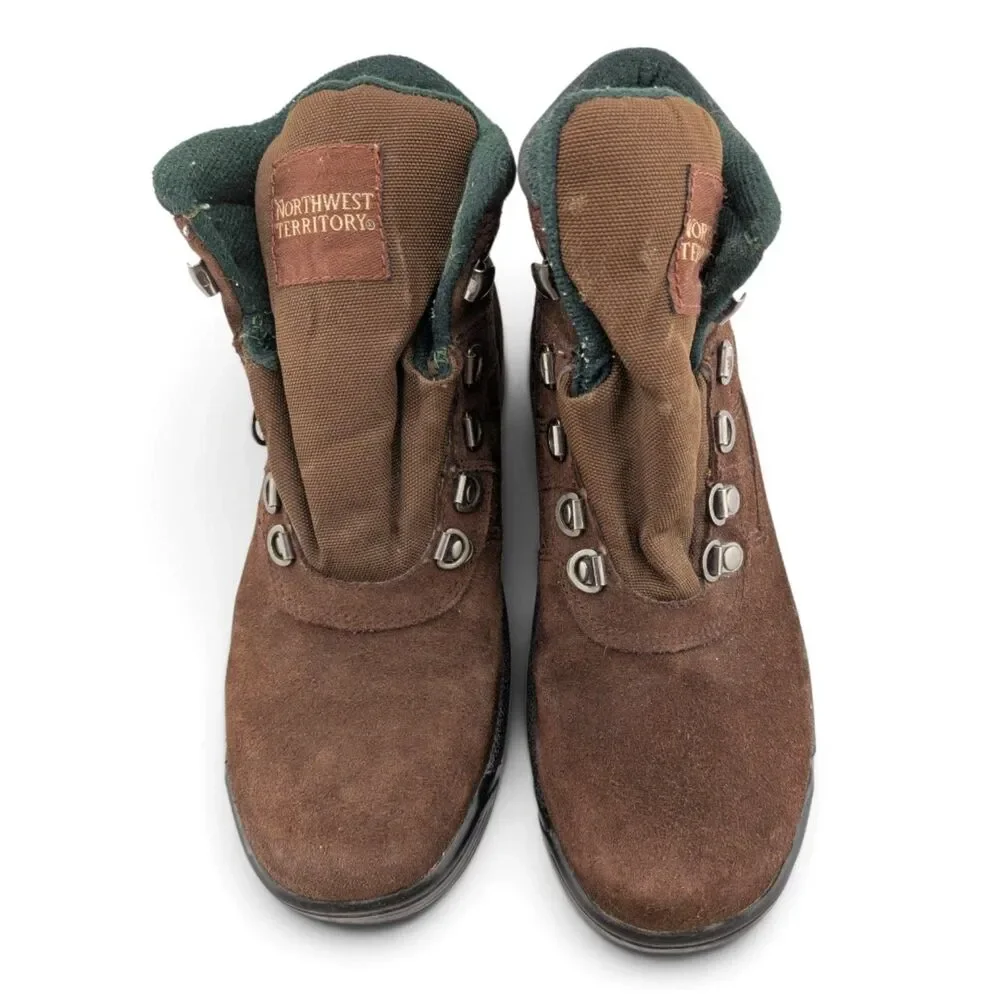 Northwest Territory Mens 7 Brown Leather Suede Hiking Boots Slip Resistant